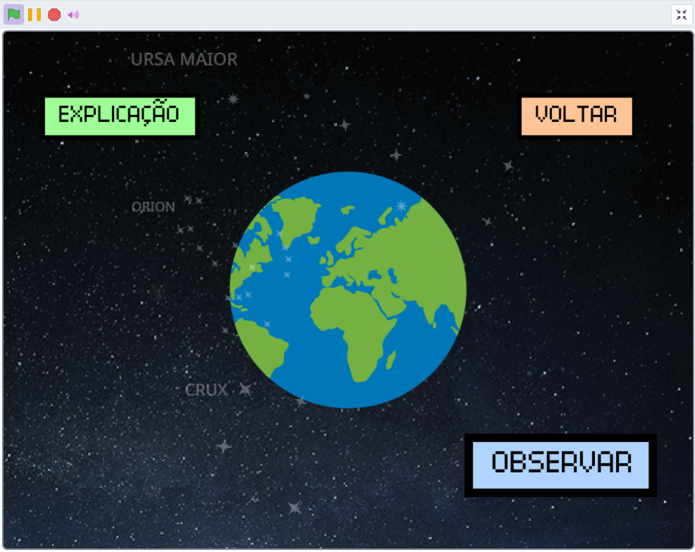Imagem do projeto de astronomia no Scratch